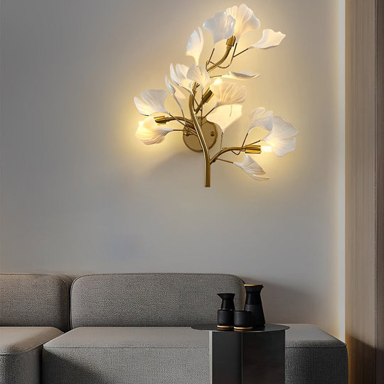 Ginkgo Leaves Branches 3 Step Dimming Nordic Wall Light