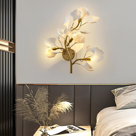 Ginkgo Leaves Branches 3 Step Dimming Nordic Wall Light