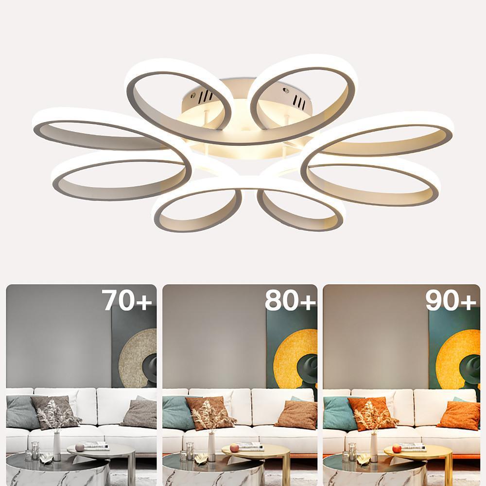 Flower Shaped Dimmable LED White Modern Ceiling Light – Flush Mount