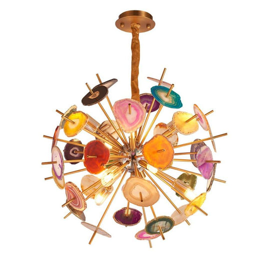 3-Light Colorful Globe Design LED Modern Chandelier