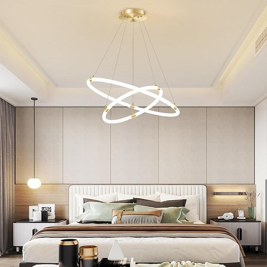 Surround Circle LED Chandelier – 2/3-Light with 4000 K Acrylic Glow