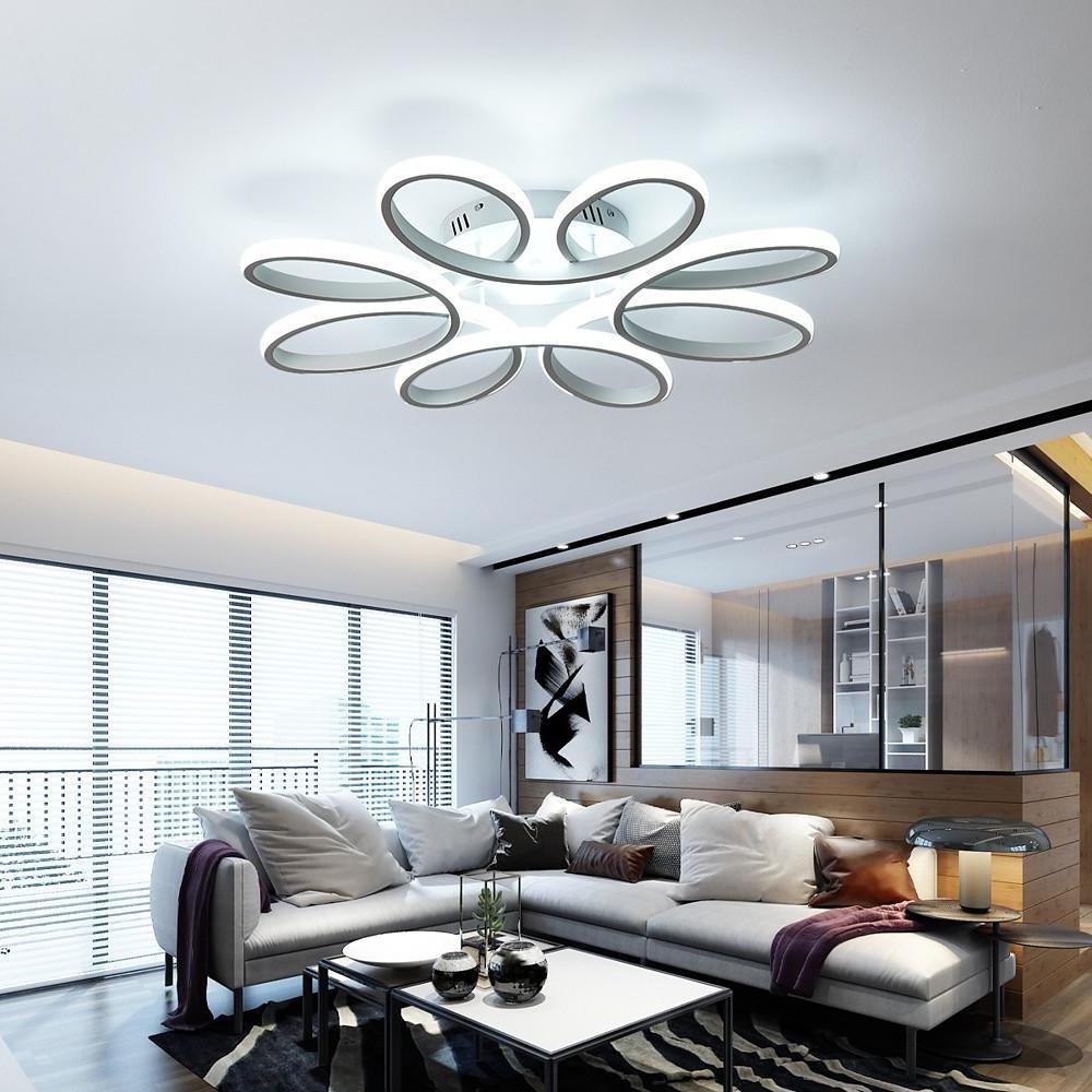 Flower Shaped Dimmable LED White Modern Ceiling Light – Flush Mount