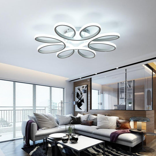 Flower Shaped Dimmable LED White Modern Ceiling Light – Flush Mount