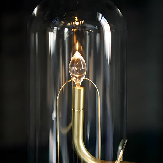 Glass Dome LED Candle Accent Table Lamp