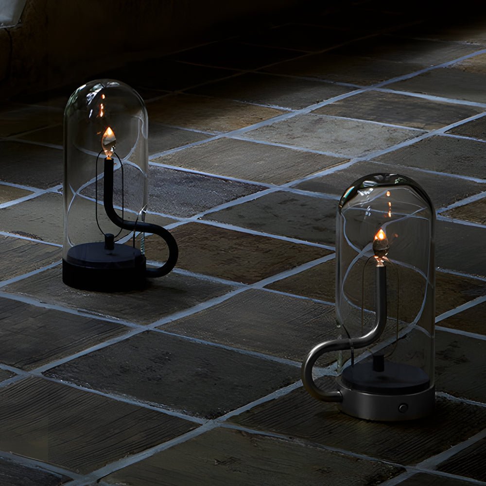 Glass Dome LED Candle Accent Table Lamp