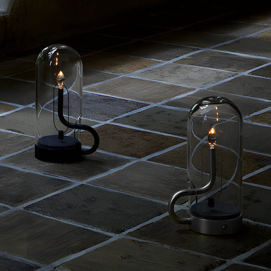 Glass Dome LED Candle Accent Table Lamp