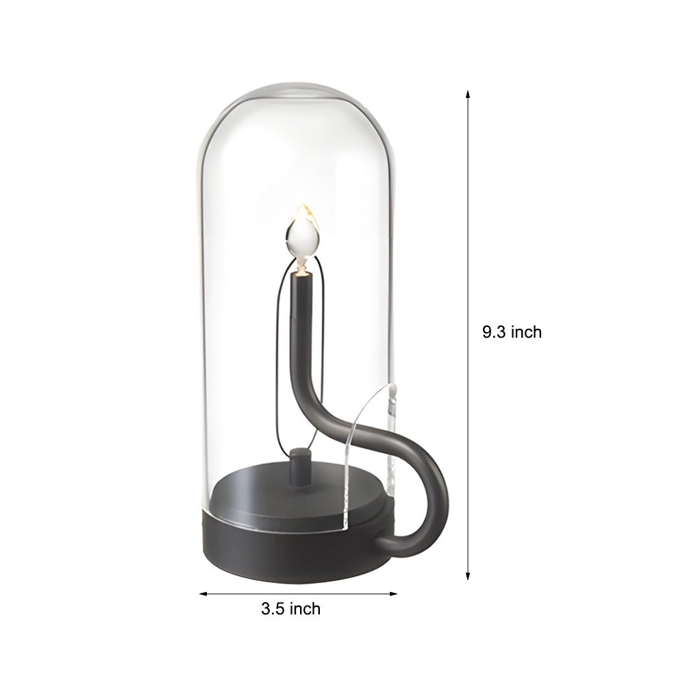 Glass Dome LED Candle Accent Table Lamp