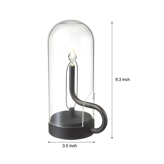 Glass Dome LED Candle Accent Table Lamp