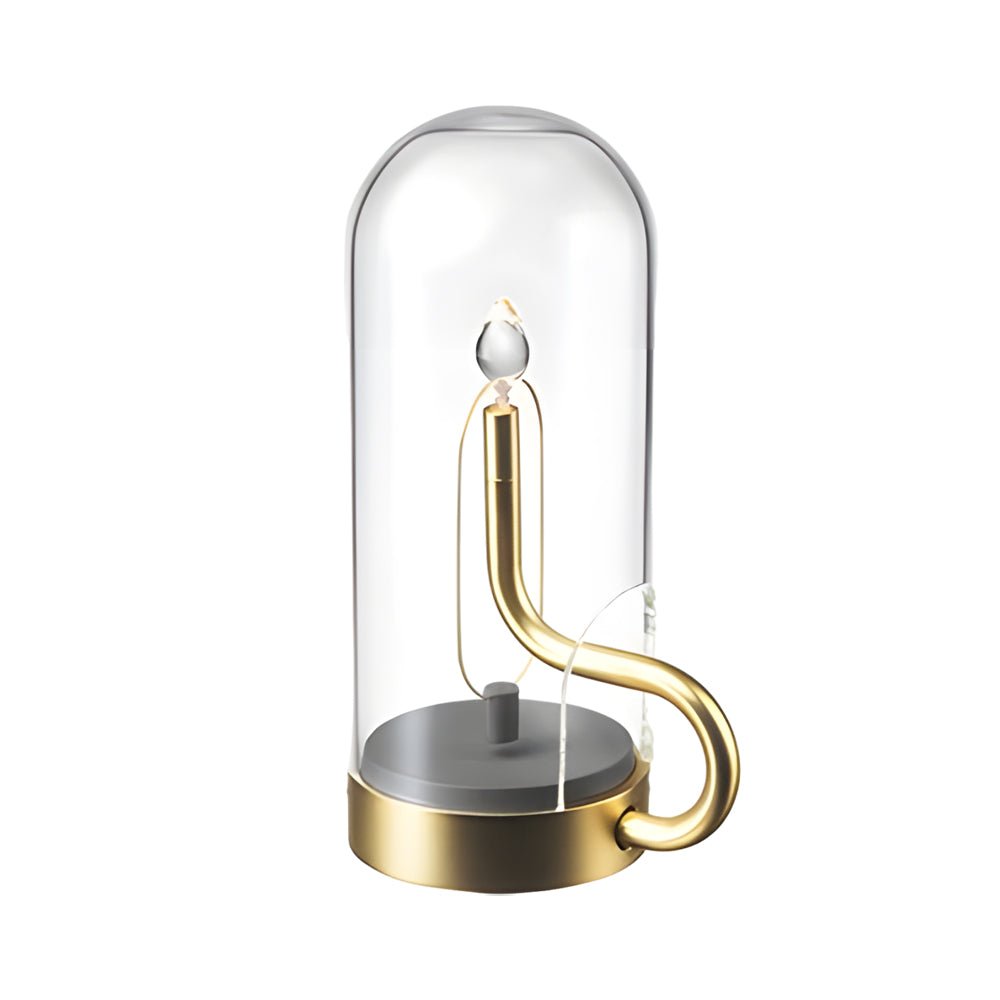 Glass Dome LED Candle Accent Table Lamp