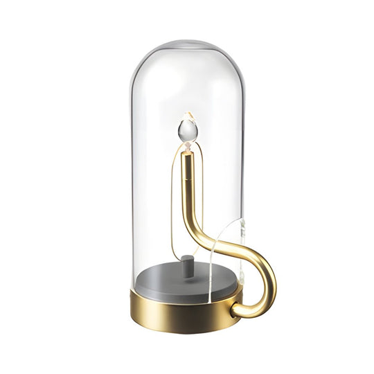 Glass Dome LED Candle Accent Table Lamp