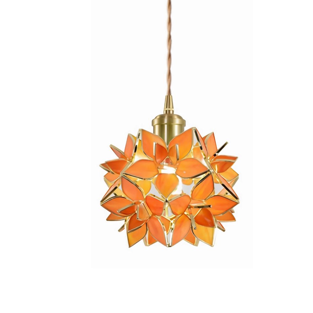 Glass Gardenia Petals LED French Style Pendant Light