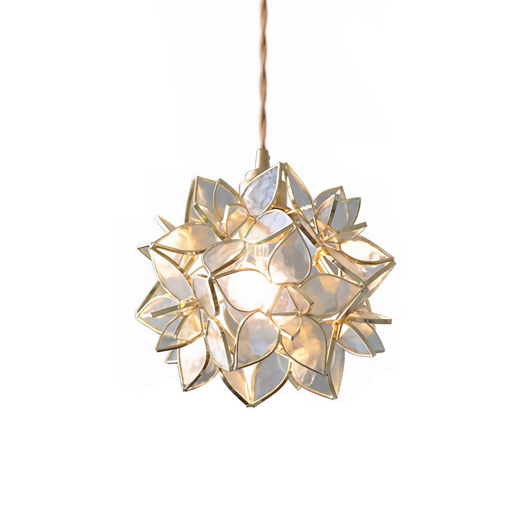 Glass Gardenia Petals LED French Style Pendant Light