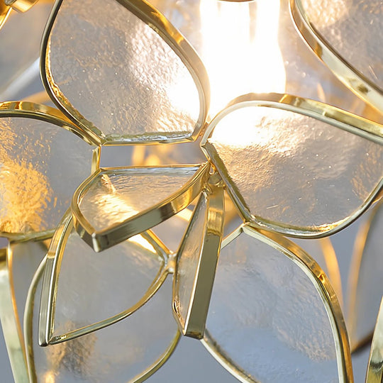 Glass Gardenia Petals LED French Style Pendant Light