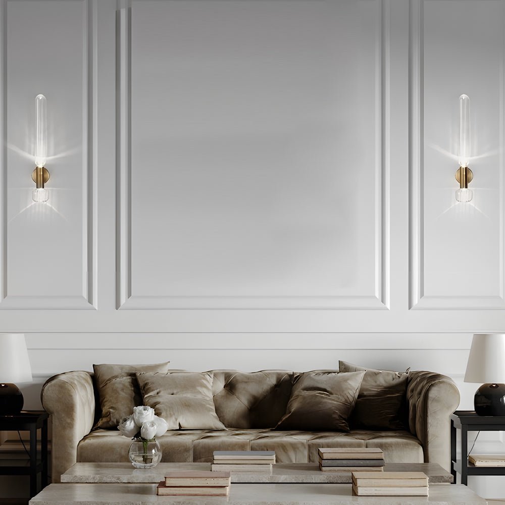 Glass Long Tube Up and Down Lighting Simple Art Postmodern Wall Light Fixture