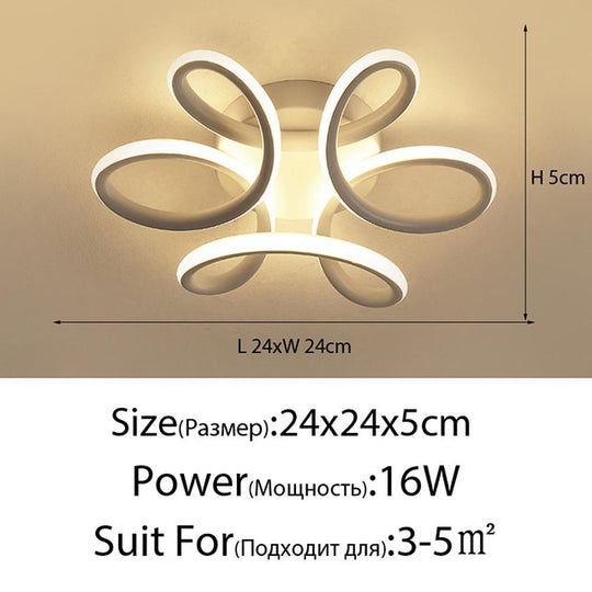 Waves Flower LED Modern Flush Mount Ceiling Light