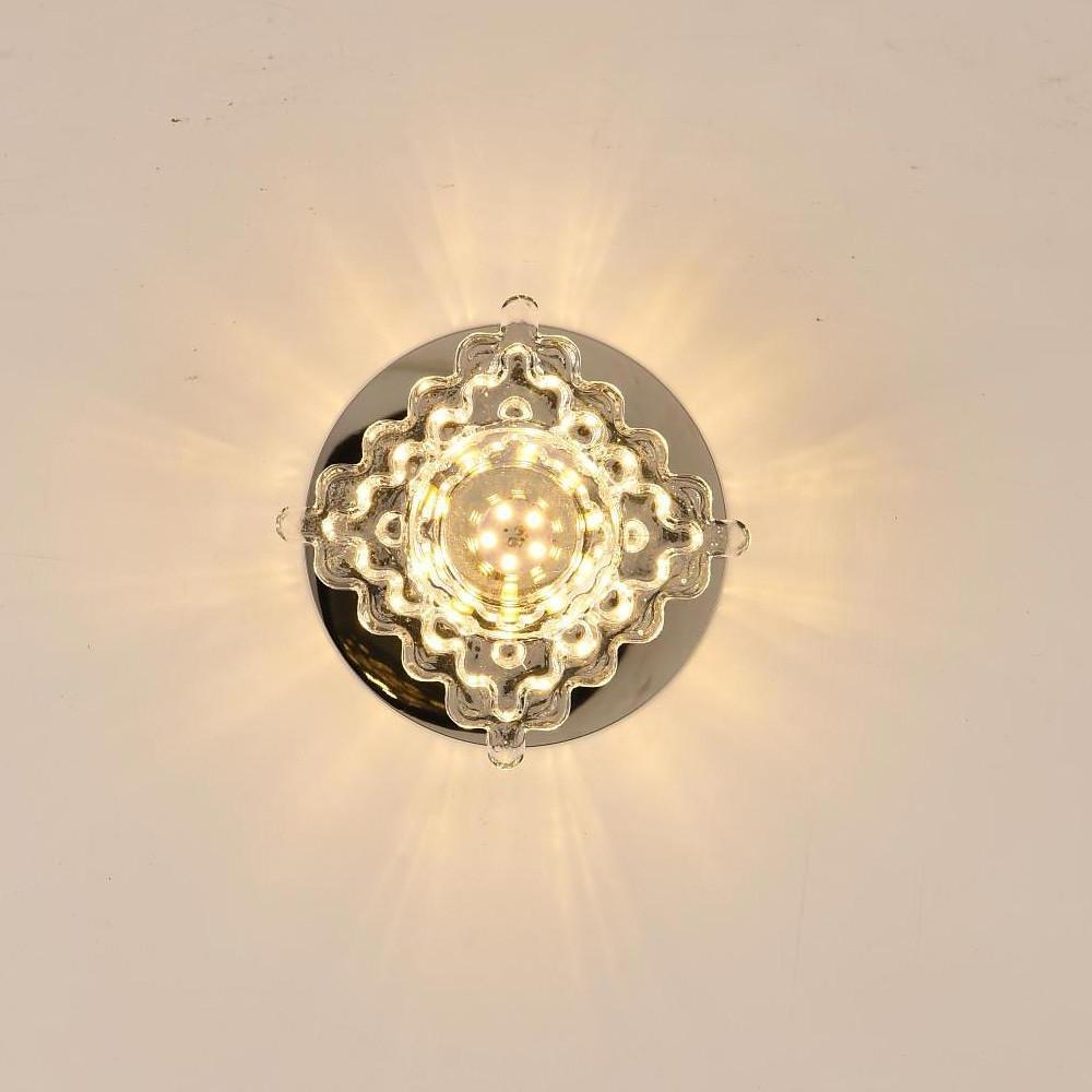 Geometric Crystal Flush Mount Ceiling Light – Modern LED Kitchen Fixture