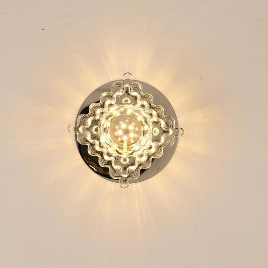 Geometric Crystal Flush Mount Ceiling Light – Modern LED Kitchen Fixture