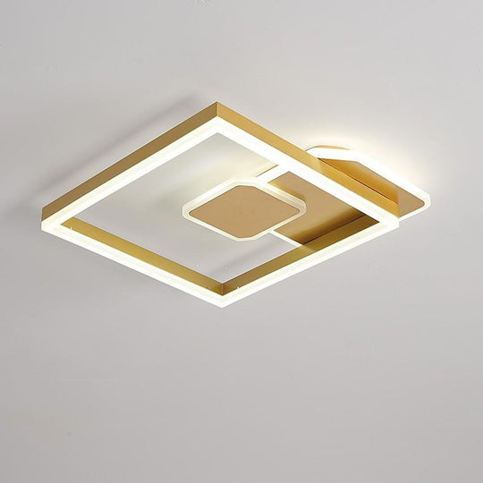 Abstract Square Dimmable LED Modern Flush Mount Ceiling Light