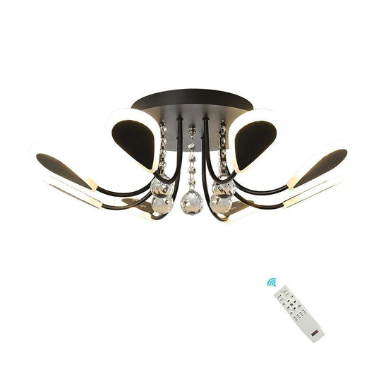 Modern Crystal Flush Mount Ceiling Light 8 Lights