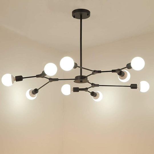 Mini Style 9 Lights LED Modern Sputnik Chandeliers Hanging Ceiling Lights