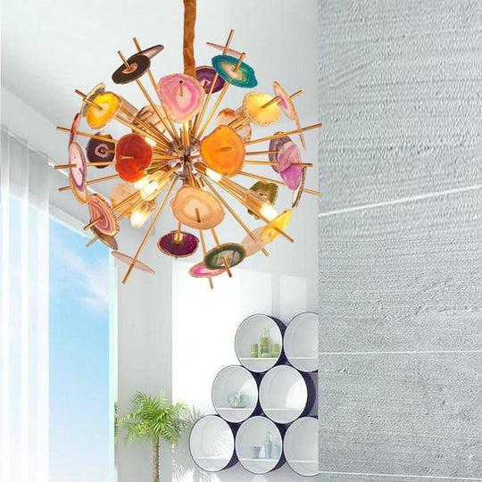 3-Light Colorful Globe Design LED Modern Chandelier