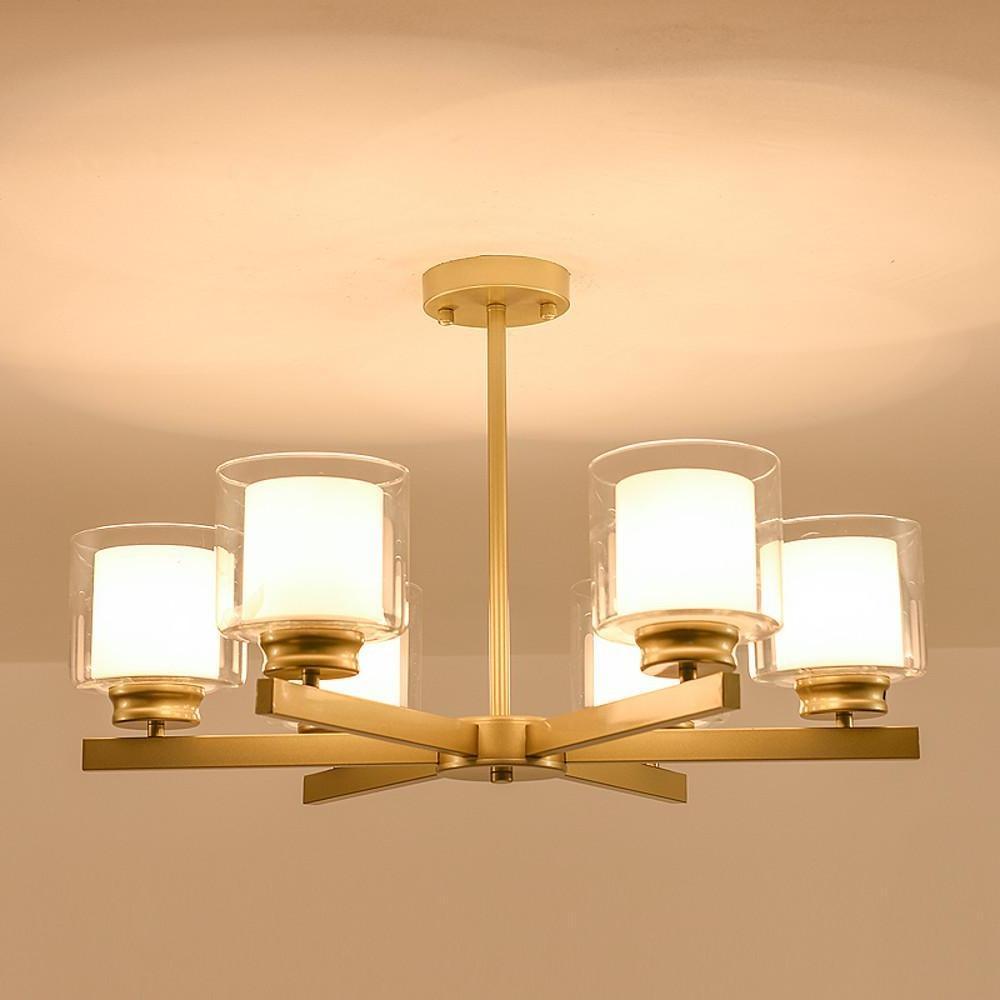6 Light Glass Candlestick Design LED Modern Chandelier
