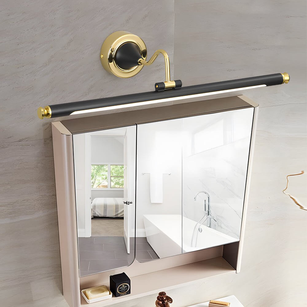 Gold and Black Rotatable Linear LED Bathroom Vanity Light
