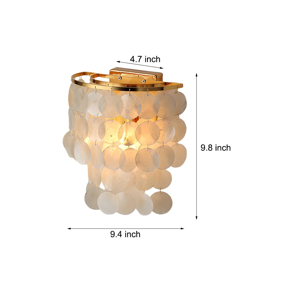 Gold Chrome Capiz Shell LED Metallic Wall Sconce