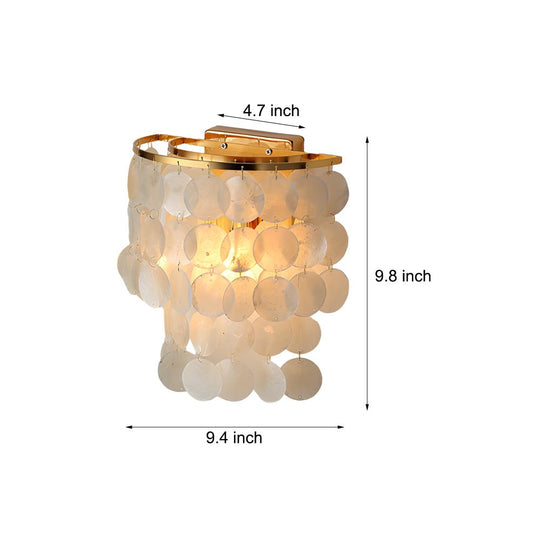 Gold Chrome Capiz Shell LED Metallic Wall Sconce