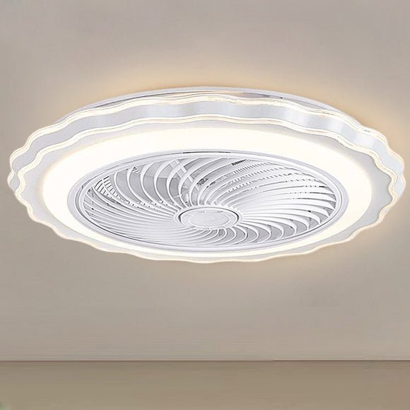 Crown-Shaped Bladeless LED Ceiling Fan with Remote Control