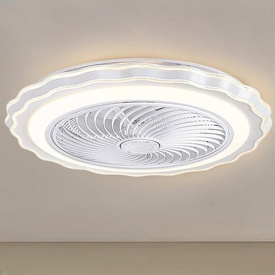 Crown-Shaped Bladeless LED Ceiling Fan with Remote Control
