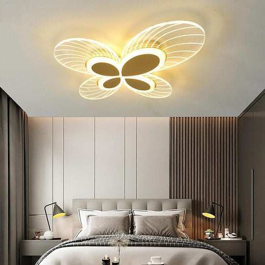 Butterflies Shaped Dimmable LED Nordic Flush Mount Ceiling Light