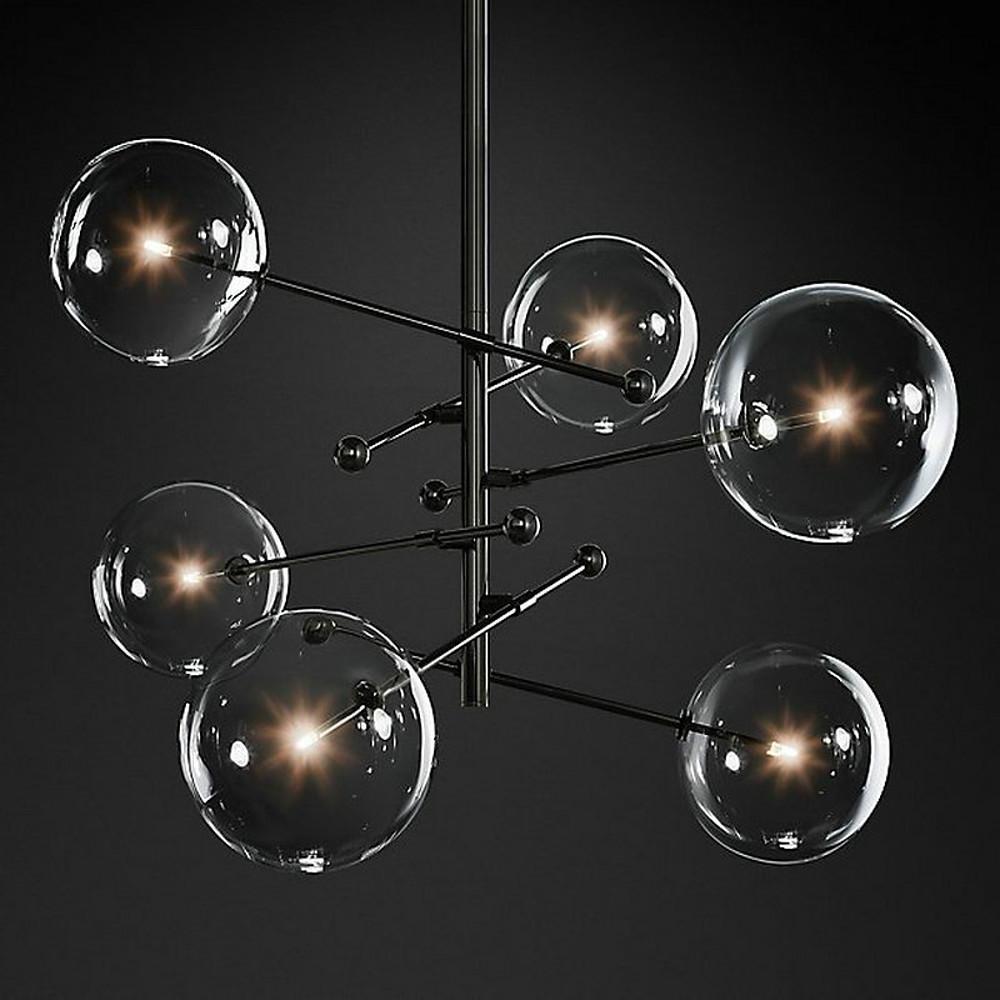 Geometrical Globe Metal Glass LED Chandelier