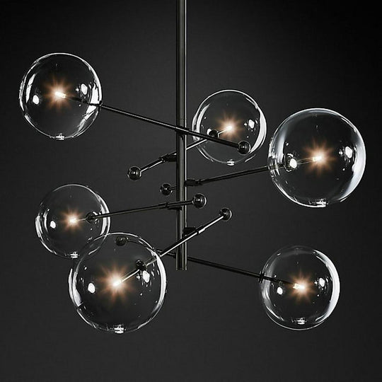 Geometrical Globe Metal Glass LED Chandelier