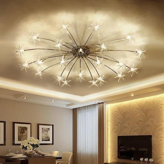 7" Galaxy Inspired Modern Mini Style Metal Chrome Chandelier with 10 LED Lights