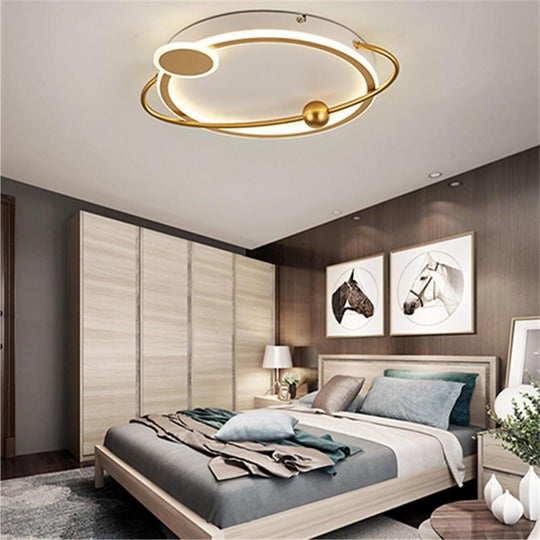 Oval Shaped Bedroom Flush Mount Unique LED Ceiling Light