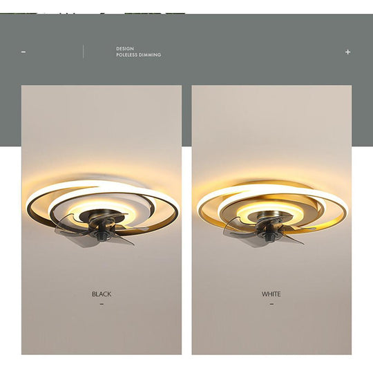Geometric Modern Ceiling Fan with LED Light