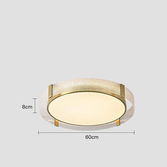 Circular Glass Copper LED Nordic Flush Mount Ceiling Light