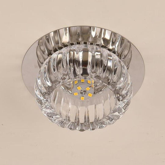 Geometric Crystal Flush Mount LED Ceiling Light
