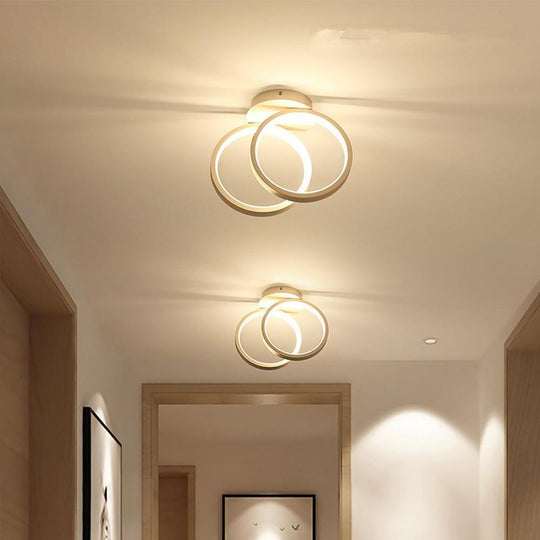 2 Ring Minimalist LED Flush Mount Ceiling Light