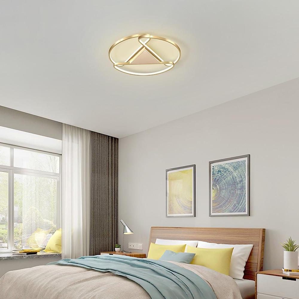 Triangles Circle Metal LED Flush Mount Ceiling Light – Bedroom