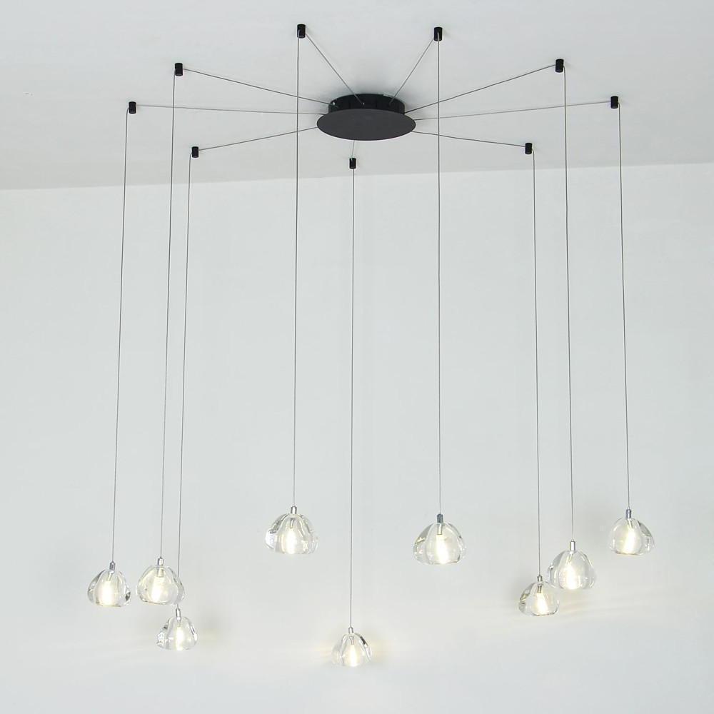 Contemporary Raindrop Crystal Chandelier – LED Cluster Design Ceiling Light