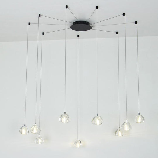 Contemporary Raindrop Crystal Chandelier – LED Cluster Design Ceiling Light