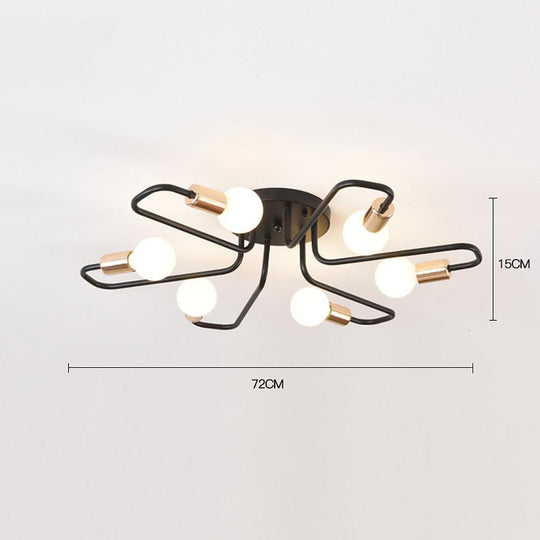 Linear Metal Flower Shaped LED Modern Flush Mount Ceiling Light