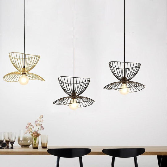Artistic Double Wire Basket LED Vintage Pendant Light