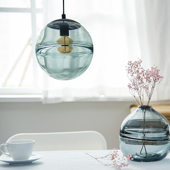 Metal Glass Globe Kitchen Island Industrial Pendant Light