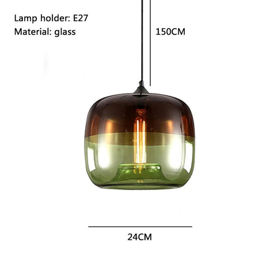 Multi Colored Glass Pendant Light Artistic Globe Dining Room Lighting