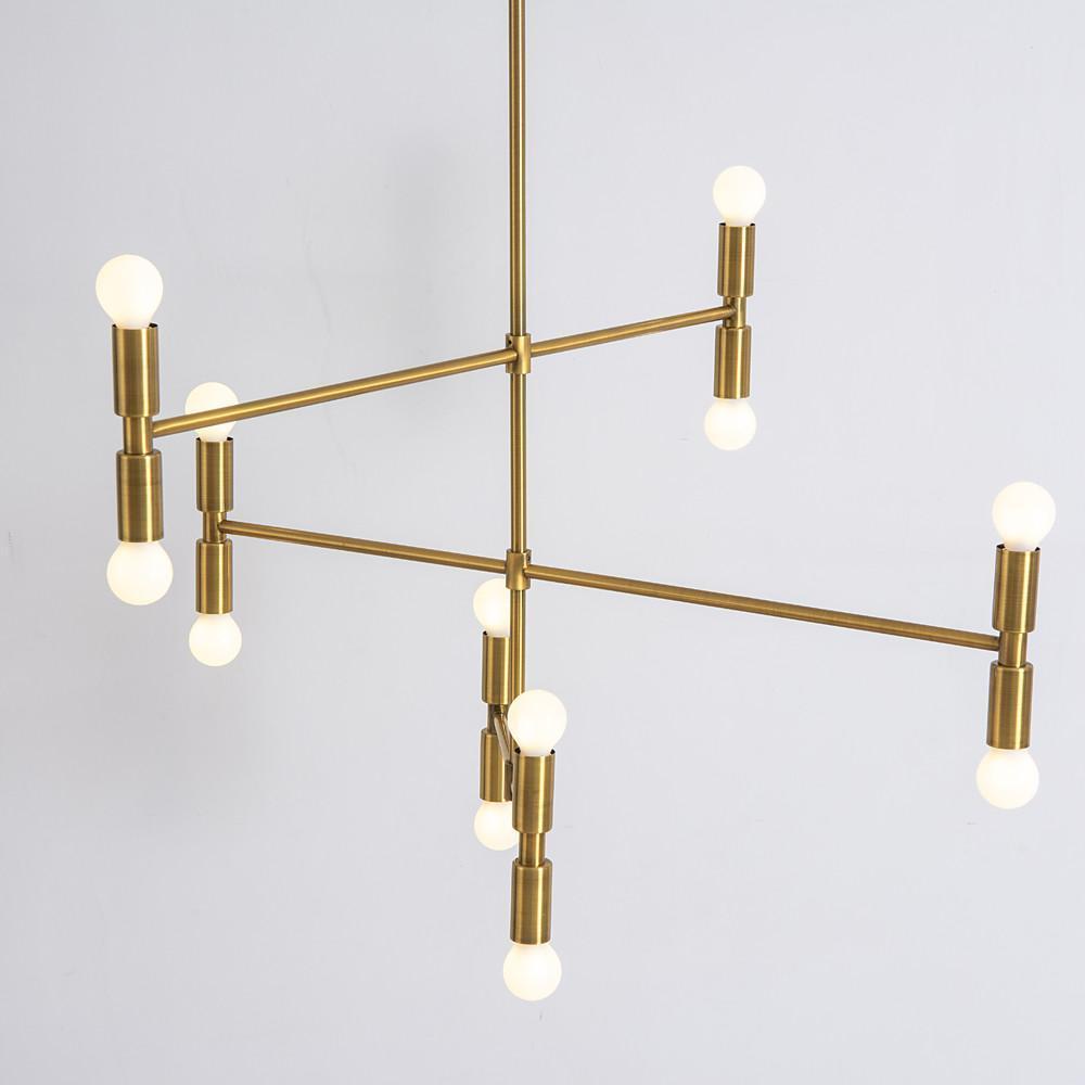 12-Light LED Electroplated Metal Adjustable Modern Pendant Light