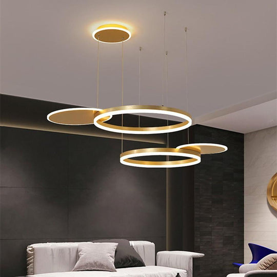 Nordic Circular 5-Light Ring LED Ceiling Chandelier – Streamlined Light Distribution