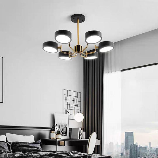 6-Light Modernist LED Flush Mount Ceiling Light for Bedroom